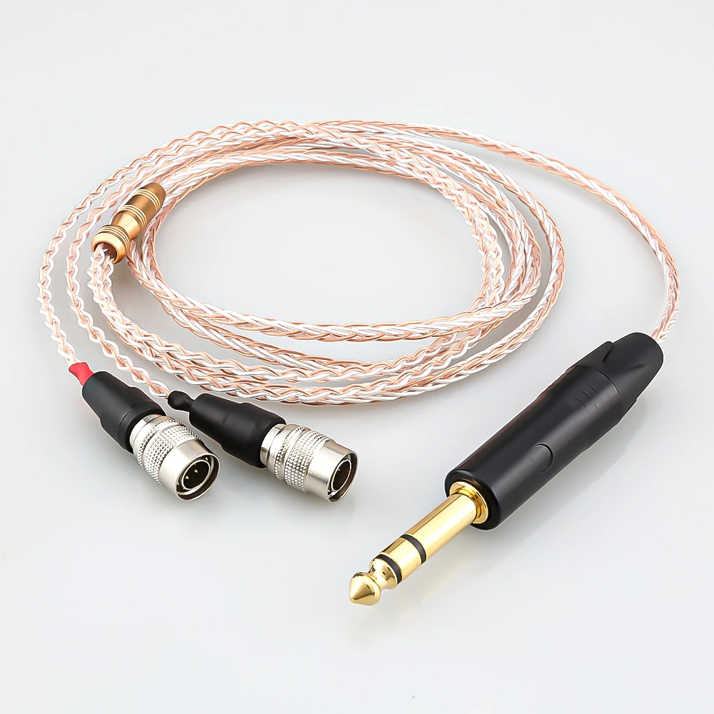 Alta qualidade audiocrast 7n pcocc prata chapeado fone de ouvido cabo atualização para dan clark áudio senhor alto-falantes éter alfa cão prime