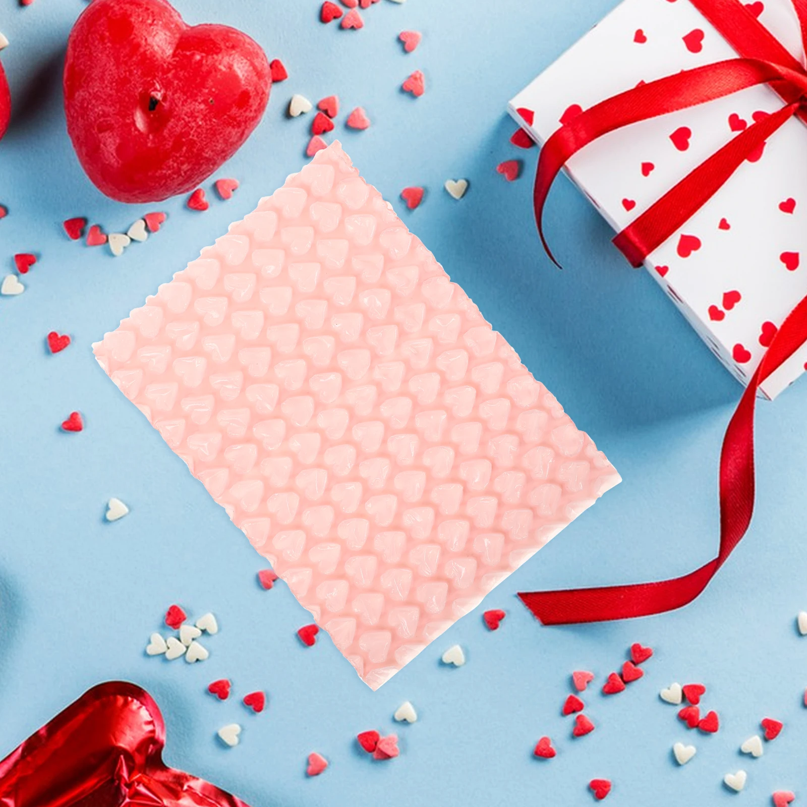 50Pcs Heart Bubble Mailers Reliable Protective for Trinkets Mailing Small Business Shockproof Bubble Sleeves Shipping Envelope