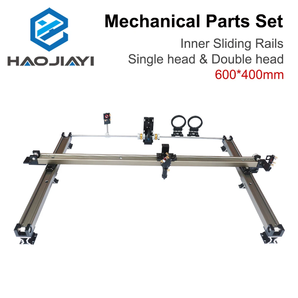 HAOJIYI Mechanical Parts Set 600x400mm Mechanical Inner Sliding Rails Kits Parts DIY for CO2 Laser Engraving Cutting Machine