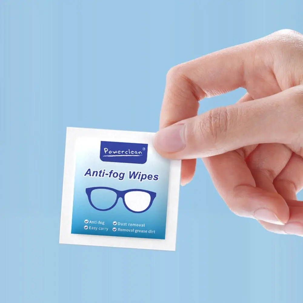 100Pcs/Box Glasses Cleaner Wet Wipe Disposable Anti Fog Misting Dust Remover Cleaning Lens Wipes Sunglasses Phone Screen