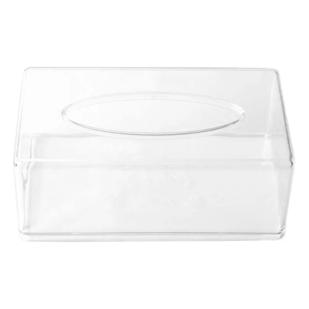 

Acrylic Tissue Box Clear Holder Dispenser Bathroom Paper Towel Organizer Dry Sheets Container Rectangular Cover