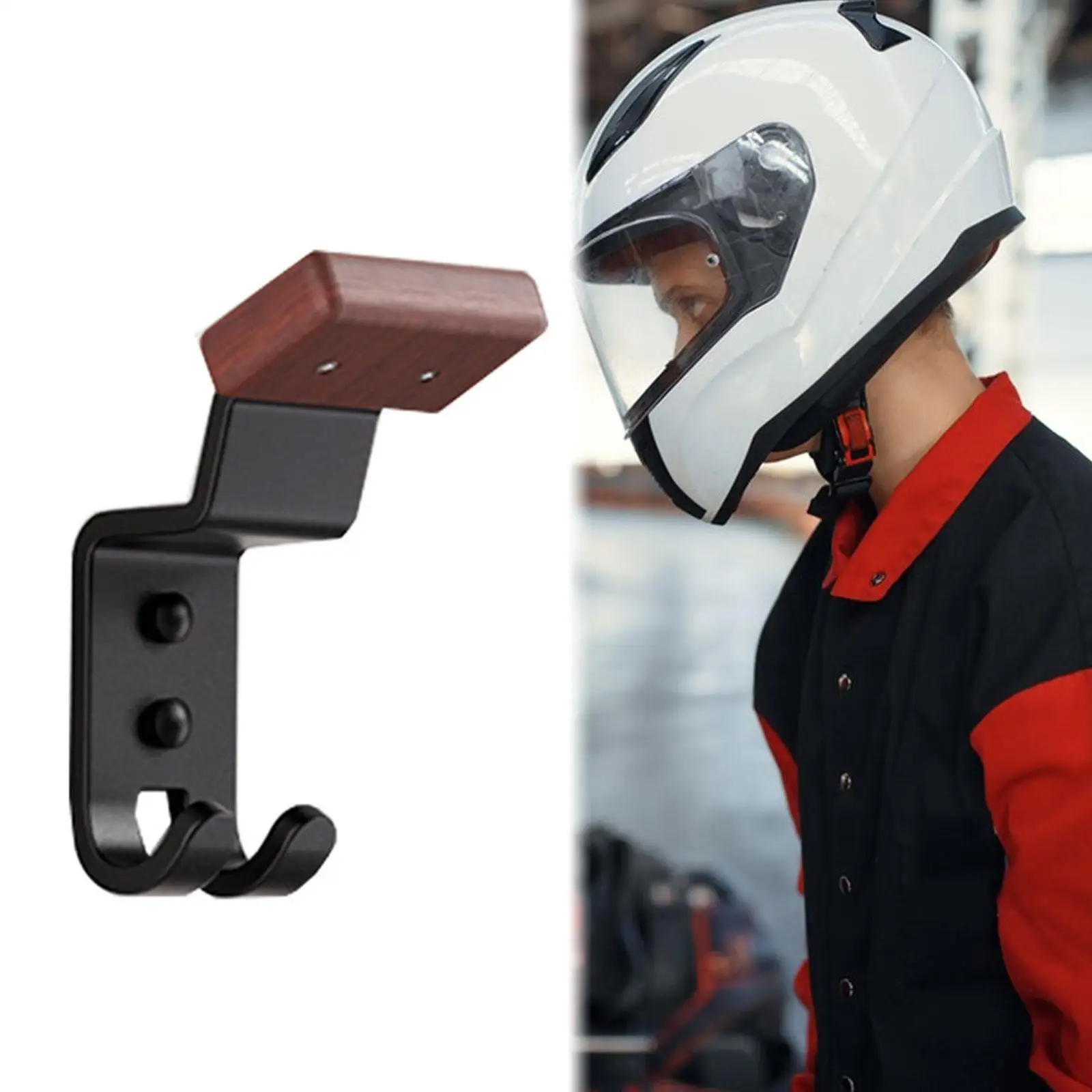 Generic Helmet Holder Wall Mount Motorcycle Gear Rack for Coats Cycling