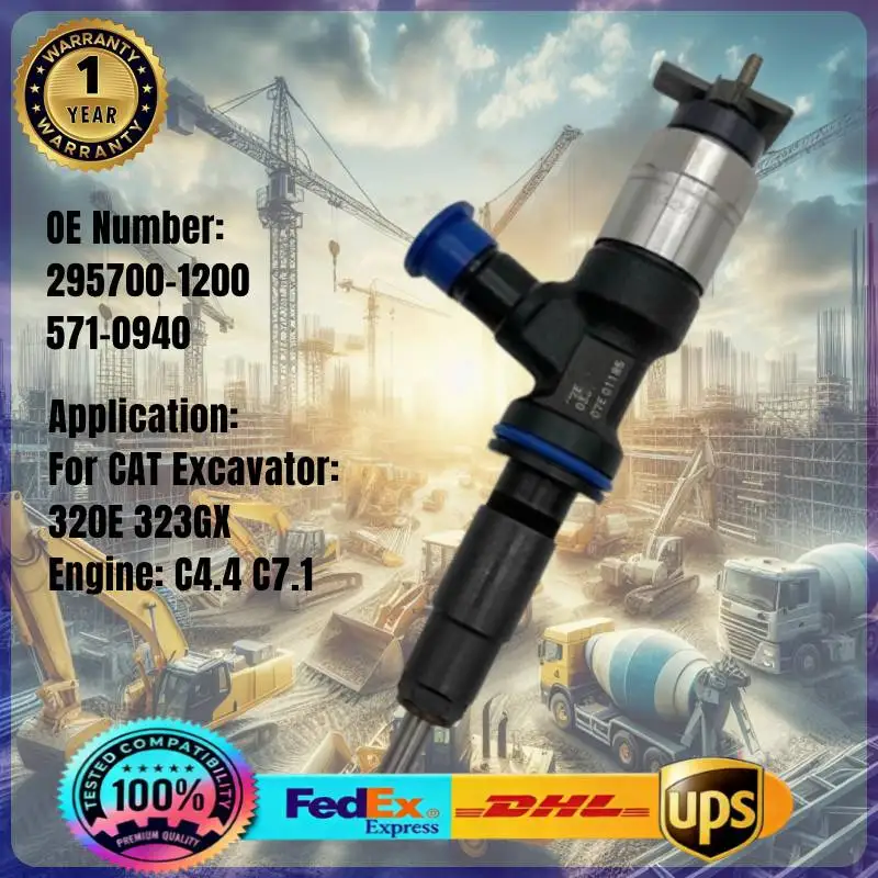 

295700-1200 571-0940 Common Rail Fuel Injector 295700-120# 5710940 for CAT Excavator 320E 323GX C4.4 C7.1 Engine