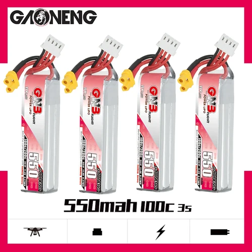 GNB 3S 550mAh 100C/200C 11,4 V batería Lipo batería recargable para RC coche barco RC helicóptero Quadcopter Dron de carreras con visión en primera persona