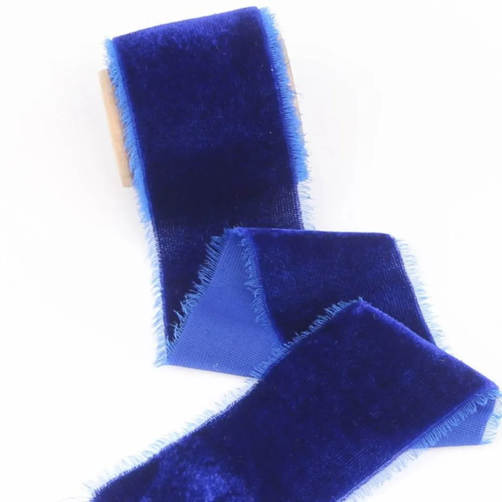 New 1 Meter Velvet Ribbon Thickening Ribbon Frayed Edge Gift Packing Ribbon Velvet DIY Craft Ribbon Christmas Party Decorations