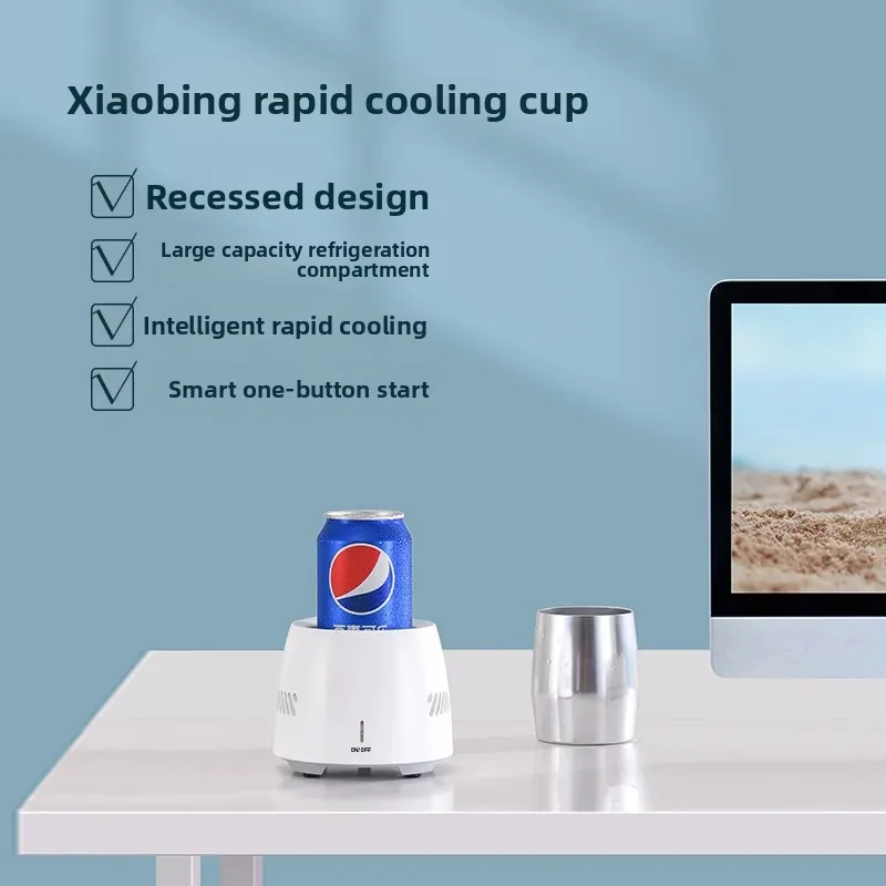 For Small Ice Quick Cooling Cup Extreme Speed Chiller Car Mini Fridge Desktop Electronic Refrigerator Portable Cooler for