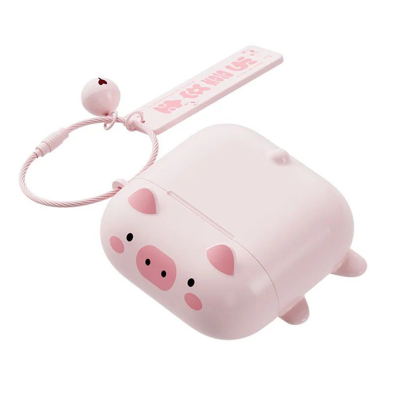 Cute Cartoon Pig Earphone Wireless Bluetooth 5.3  Animal Shape Creative Headphone With Mic For Ipad smartphone PC Kids Gift