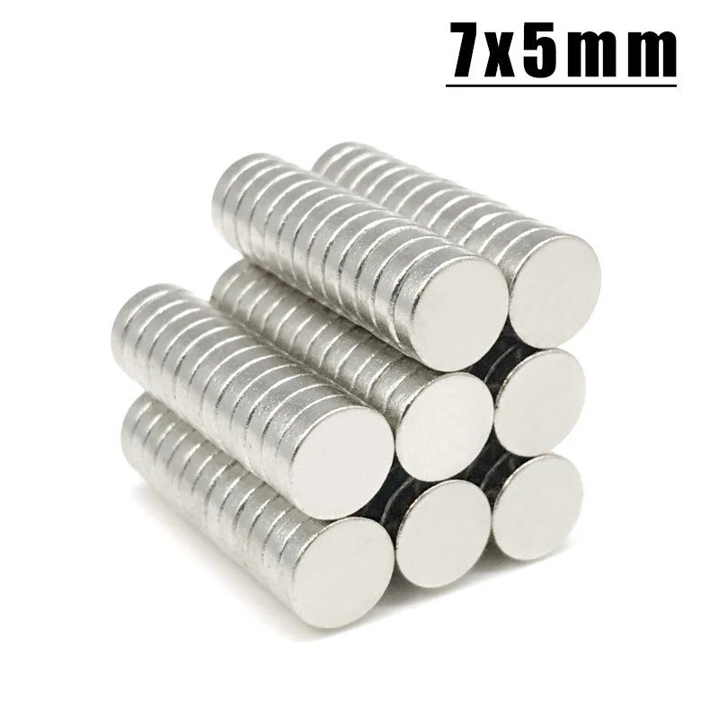 1/5/10/20/50/10000Pcs 7x5 Neodymium Magnet 7mm x 5mm N35 NdFeB Round Super Powerful Strong Permanent Magnetic imanes Disc 7*5