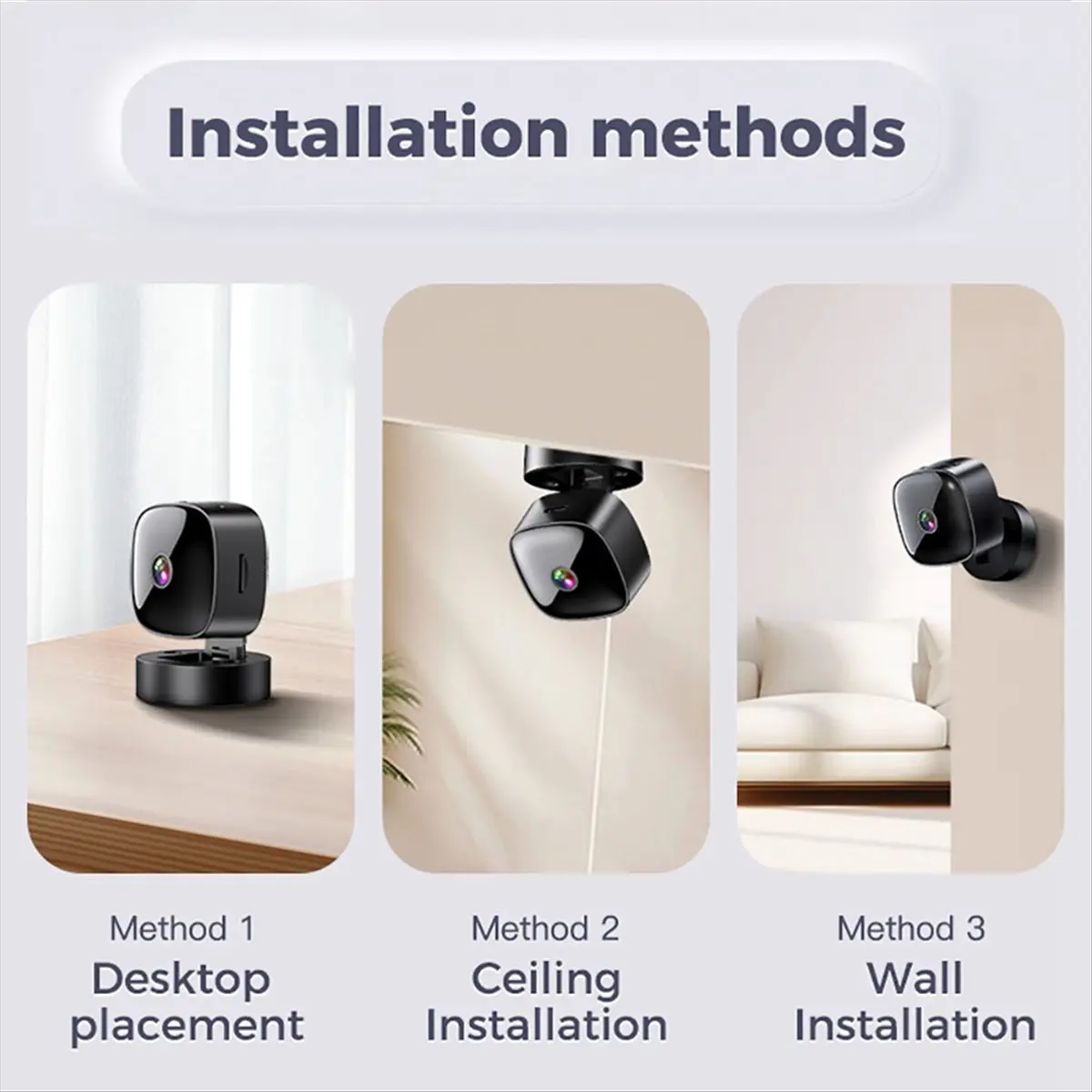 

Stable- HD 1080P Mini WiFi Camera Night Vision Camera 360° Rotatable Home Security Protection Wireless WiFi Surveillance Camera