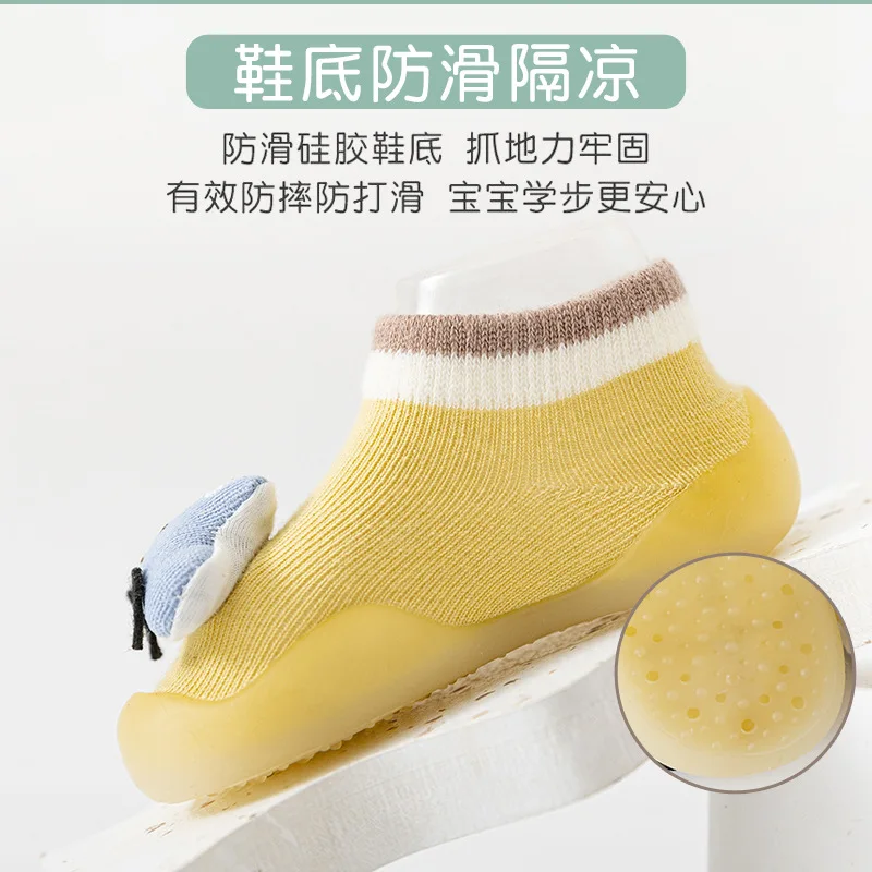 Non-Slip Soft Sole First Walkers Shoes for Baby Infant Toddler Unisex Anti-Skid Rubber Bottom Crib Socks Booties for Newborn
