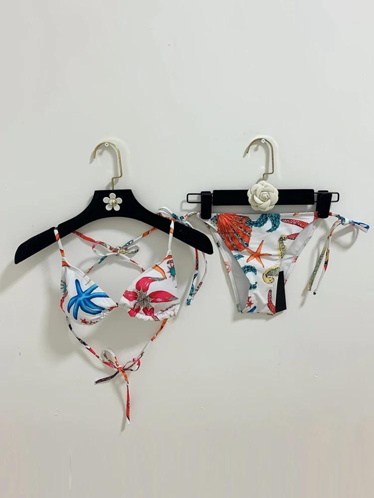 Sexy Starfish Shell Series Bikini Split Swim Suit Women's Suit Three-Point Hot Spring Beach Vacuum Trend Swim Suit Two Pieces