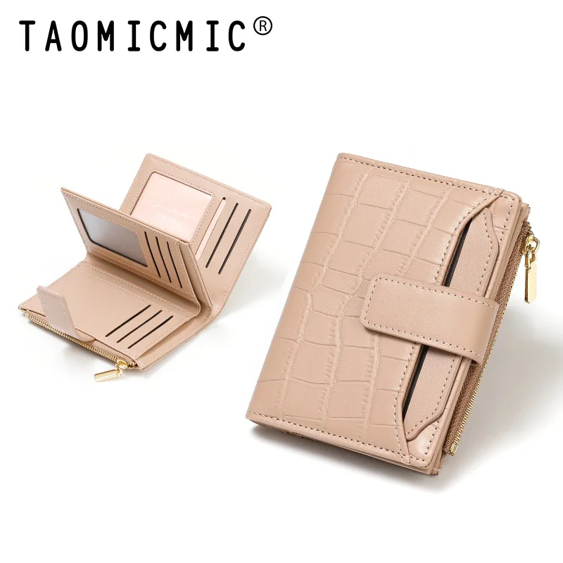 Korean Stone Pattern PU Leather Hasp Zipper Short Women Wallet Large Capacity Multi Card Slots Purse for Ladies