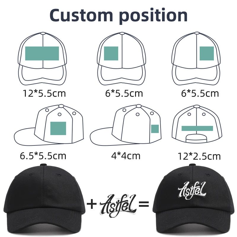 XD-Homens e Mulheres Design Personalizado Bonés de Beisebol, Snapback, Logotipo Impresso ou Bordado, Letras de Nome, Camisetas Profissionais, Papai