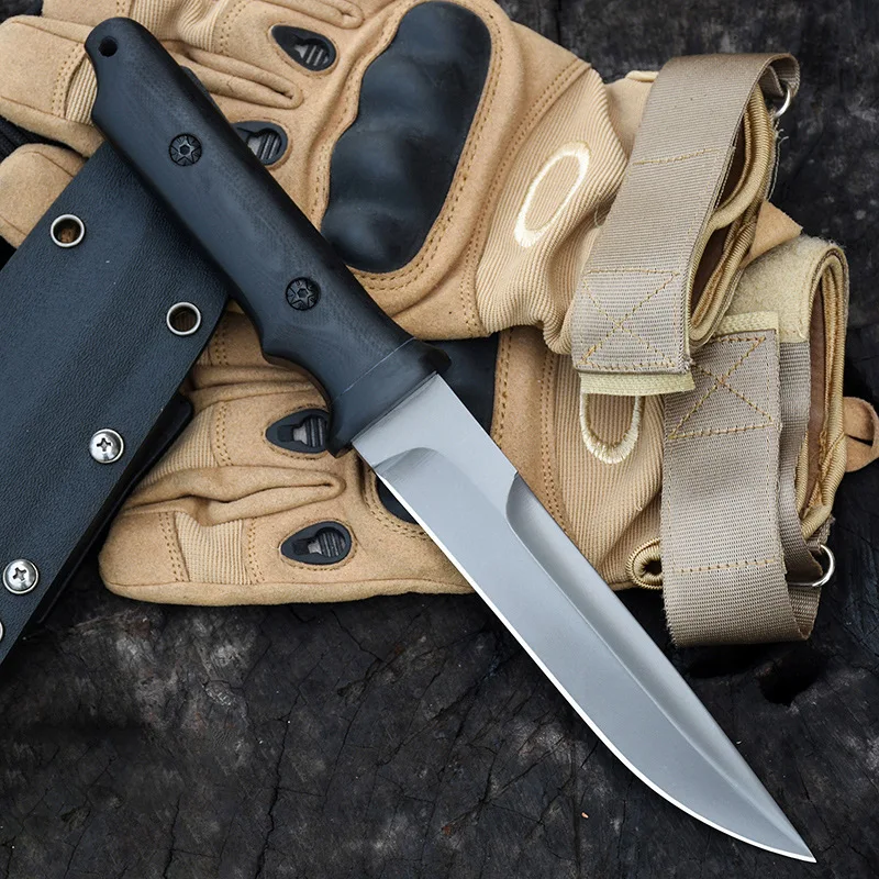 

High Hardness 9cr18mov Sharp Blade G10 Handles Portable Self Defense Tactical Straight Knives Outdoor Wilderness Survival Tools