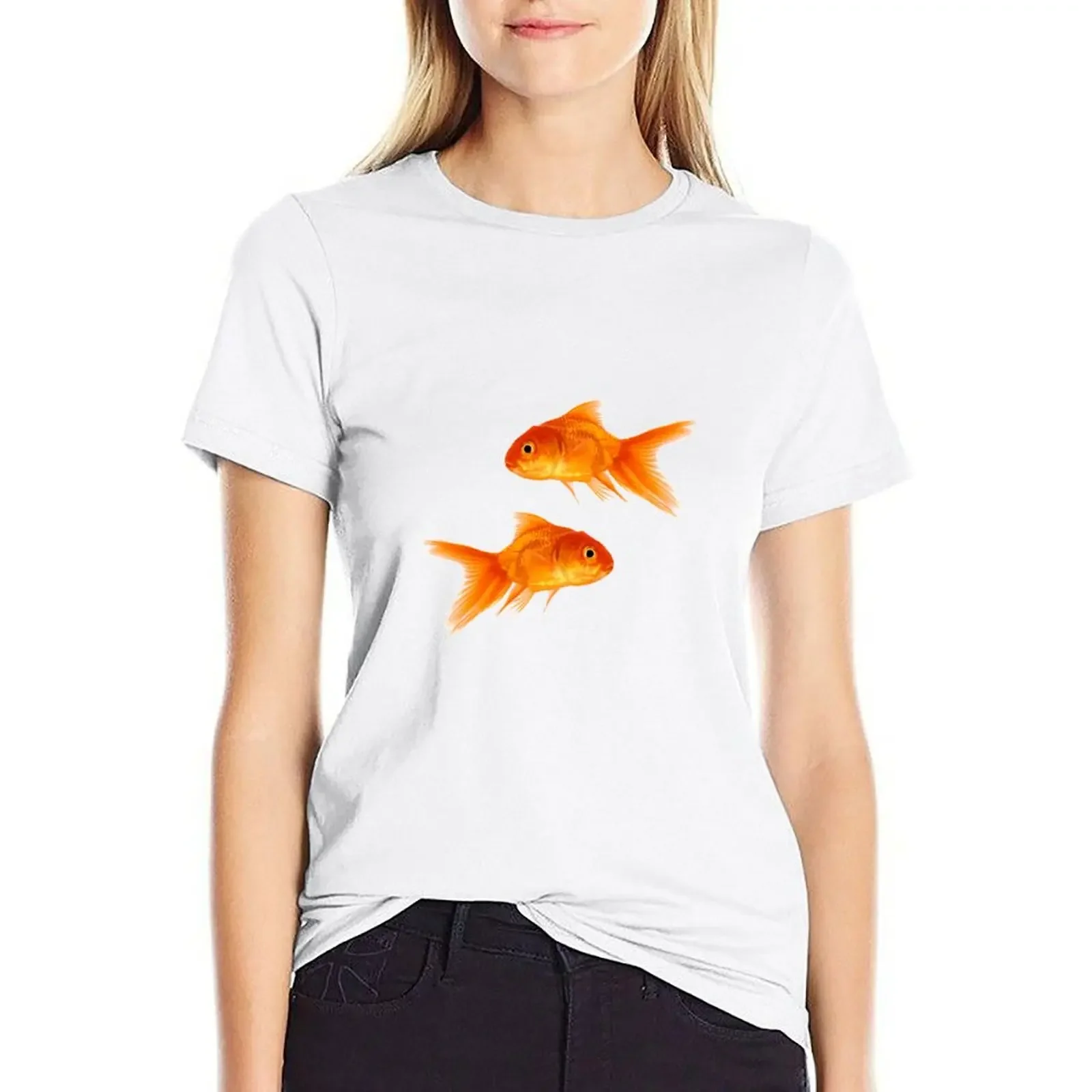 

Goldfish T-shirt cute tops cute clothes designer clothes Women luxury