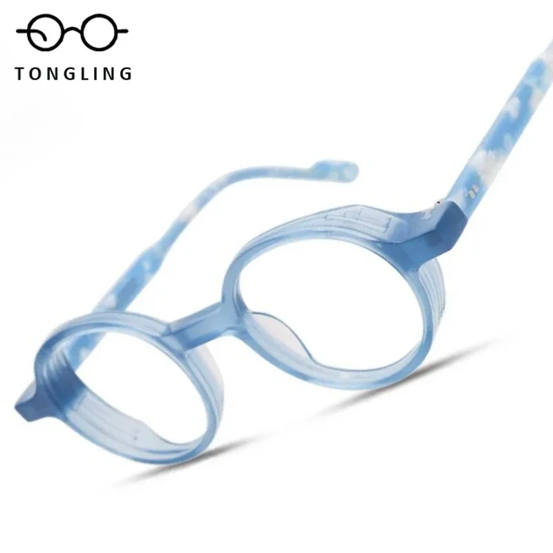 2026 Summer New Design-High-End Women Handcrafted Premium Acetate Retro Men Personalized Round Fashion Daily Wear Eyeglass Frame