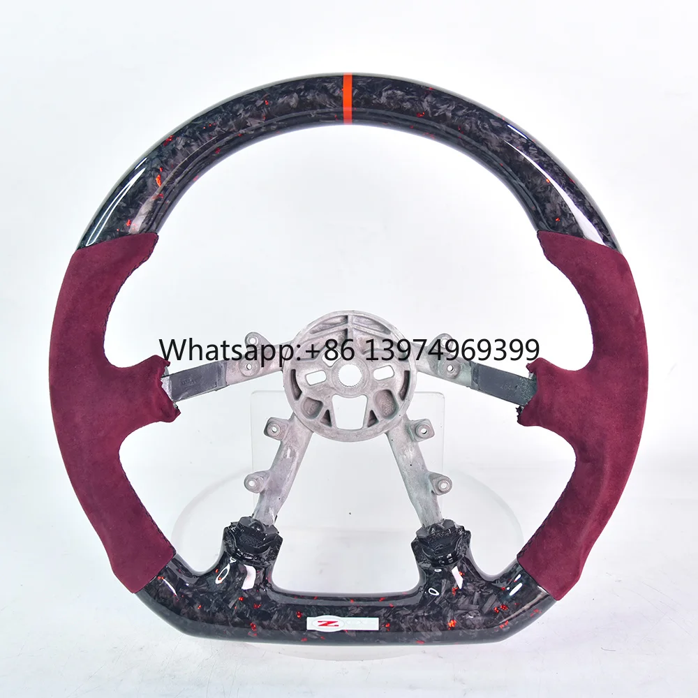 Suitable for Chevrolet Corvette C5 Modified Forged Carbon Fiber Steering Wheel Perforated Leather Suede Custom Upgrade