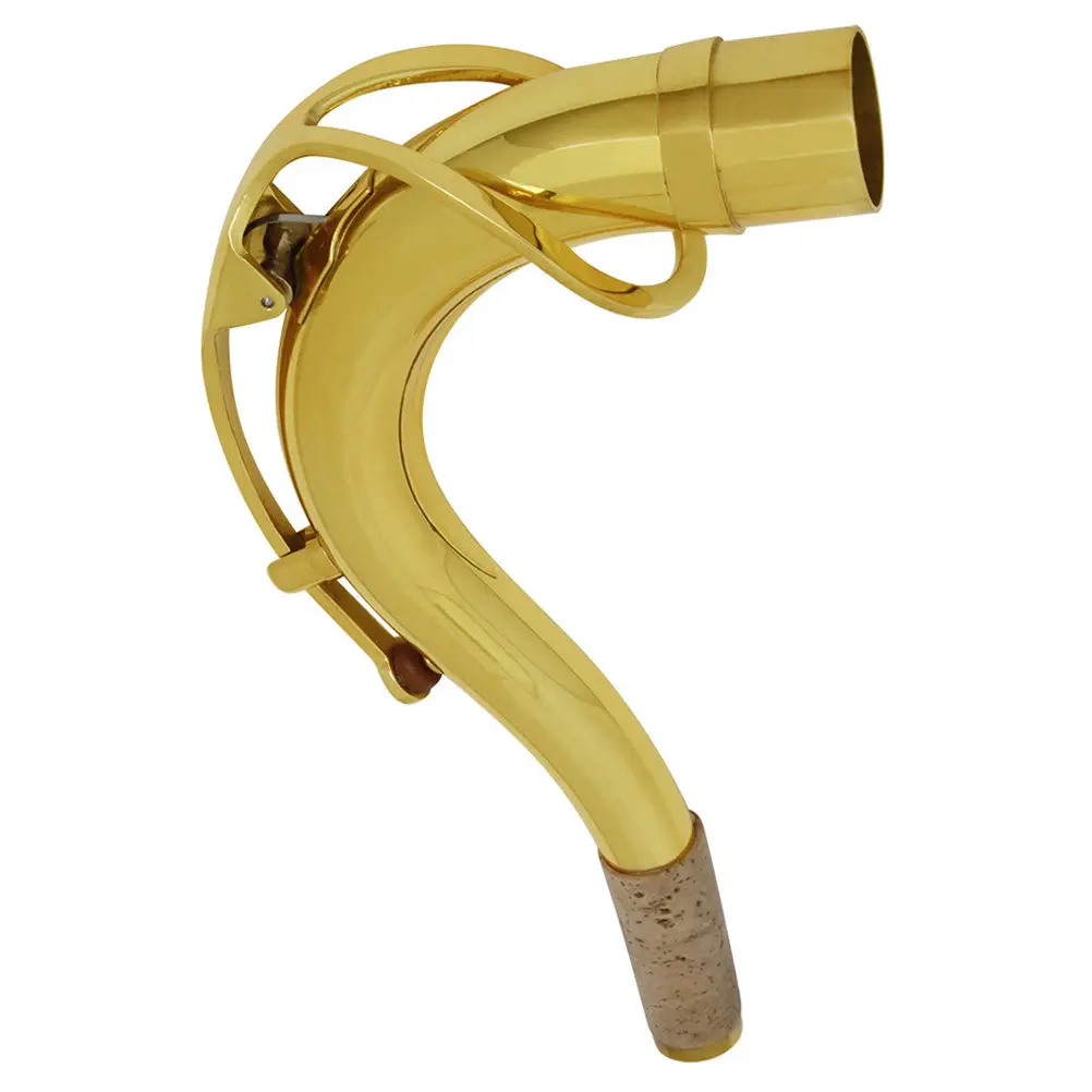 Cuello Curvo de Repuesto para Saxofón Tenor, Latón Plateado de Alta Dureza para una Mejor Calidad de Sonido y Fácil Acceso a Notas Altas