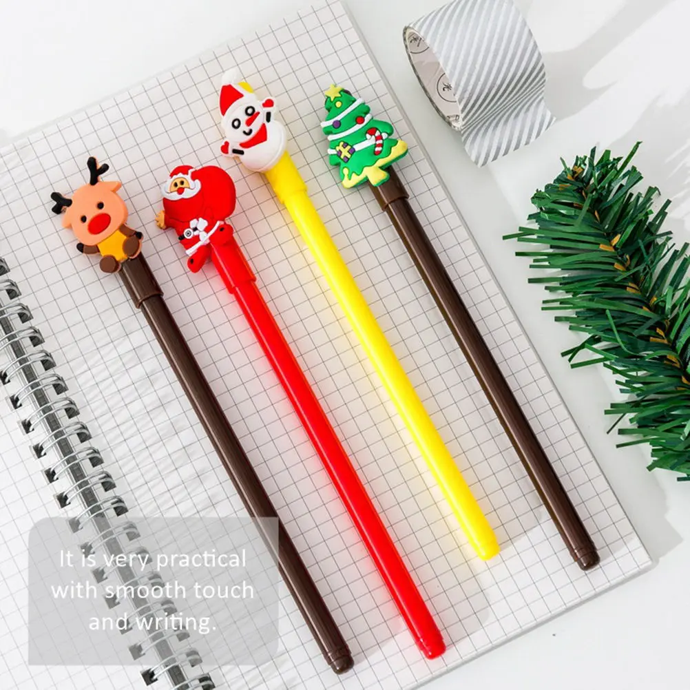 20Pcs Gel Pen Christmas Themed Cute Snowman Reindeer Santa Pine Tree Design Soft Touch Smooth Writing for Students Office