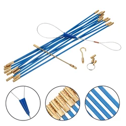 1 set Fiberglass Cable Puller Professional Threader Set Wire Running Kit Fish Tape Rods Electrician Tools Cable Routing Pole