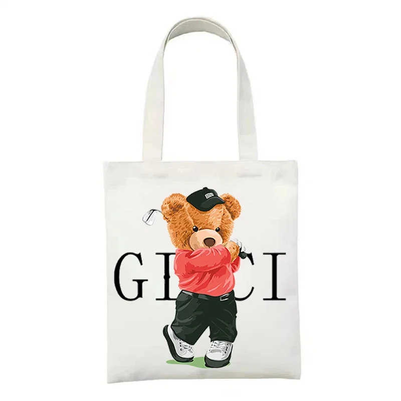 Disney Winnie The Pooh Shoulder Bags Shopper Canvas Teddy Bear Fashion Harajuku Print Ulzzang Handbags Cheap Women