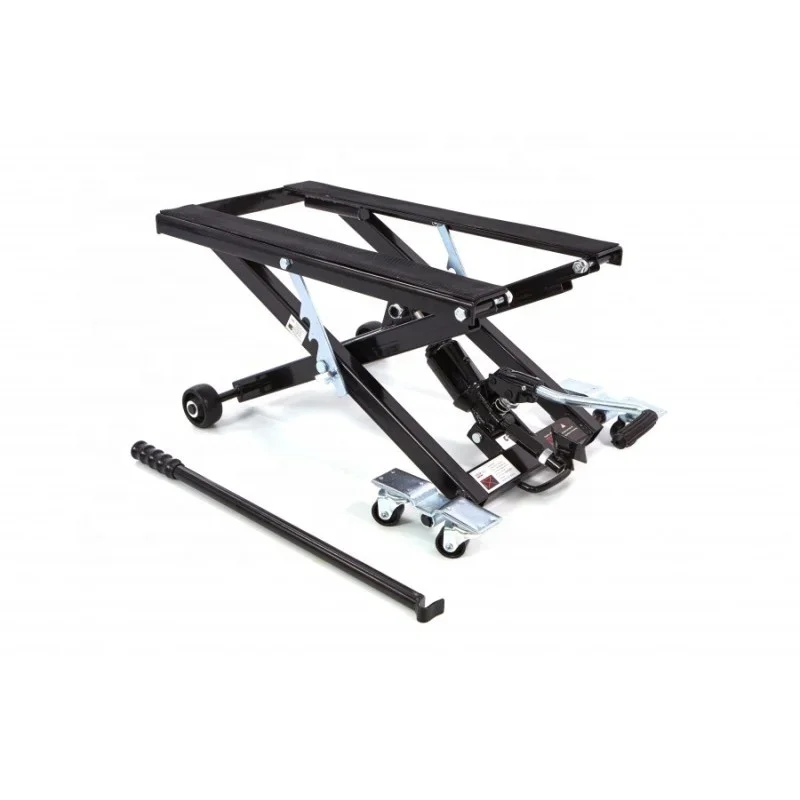 #   Elevador hidráulico de motocicleta OEM, 500KG, 1100LB, CE, elevador de tijera para motocicleta, mesa de elevación de aire de reparación neumática de acero