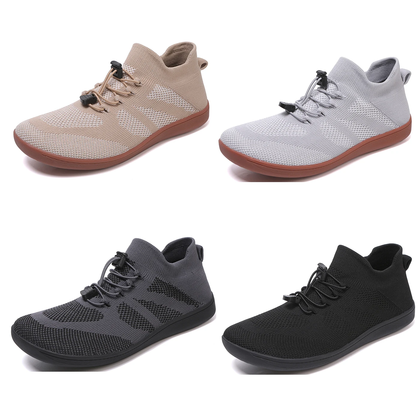 Men's Mesh Barefoot Shoes Wide Toe Box Flat Sneakers Walking Shoes Extra Width Minimalist Breathable Zero Drop Comfortable
