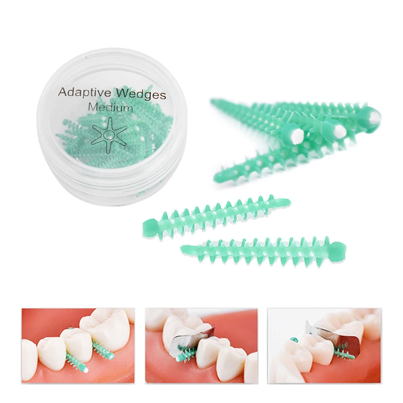 40 ชิ้น/กล่องทิ้งทันตกรรมซิลิโคน Adaptive Wedges Interdental Contoured ฟัน Wedge เครื่องมือทันตกรรม