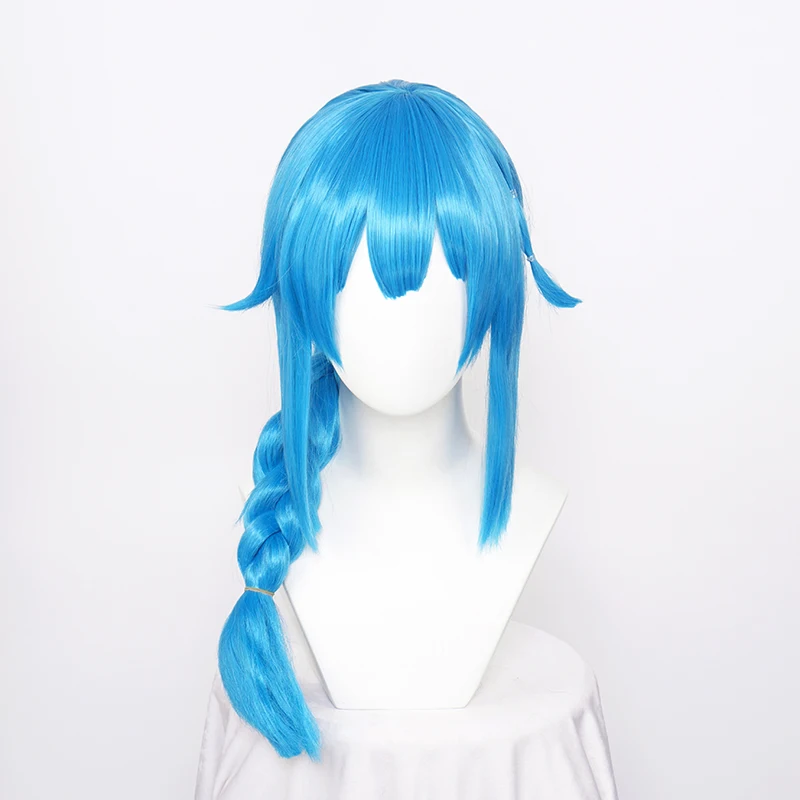 Arcane Jinx Blue Braid Synthetic Wig Cosplay Costume Heat Resistan Jinx Juvenile Women Party Wigs + Wig Cap