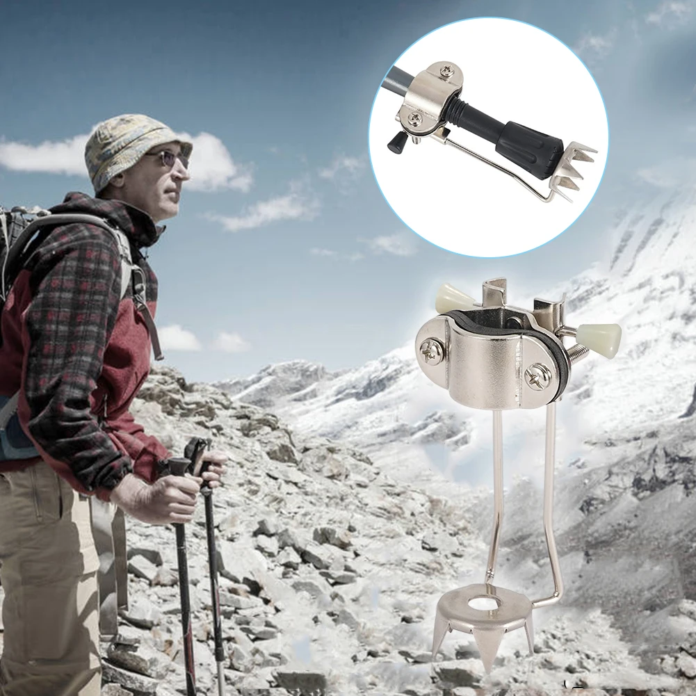 المشي الجليد مخلب الأشرطة الفولاذ المقاوم للصدأ المشي لمسافات طويلة قبضة العكازات المضادة للانزلاق عدم الانزلاق لفصل الشتاء في الهواء الطلق الثلوج تسلق الجبال مخلب #6