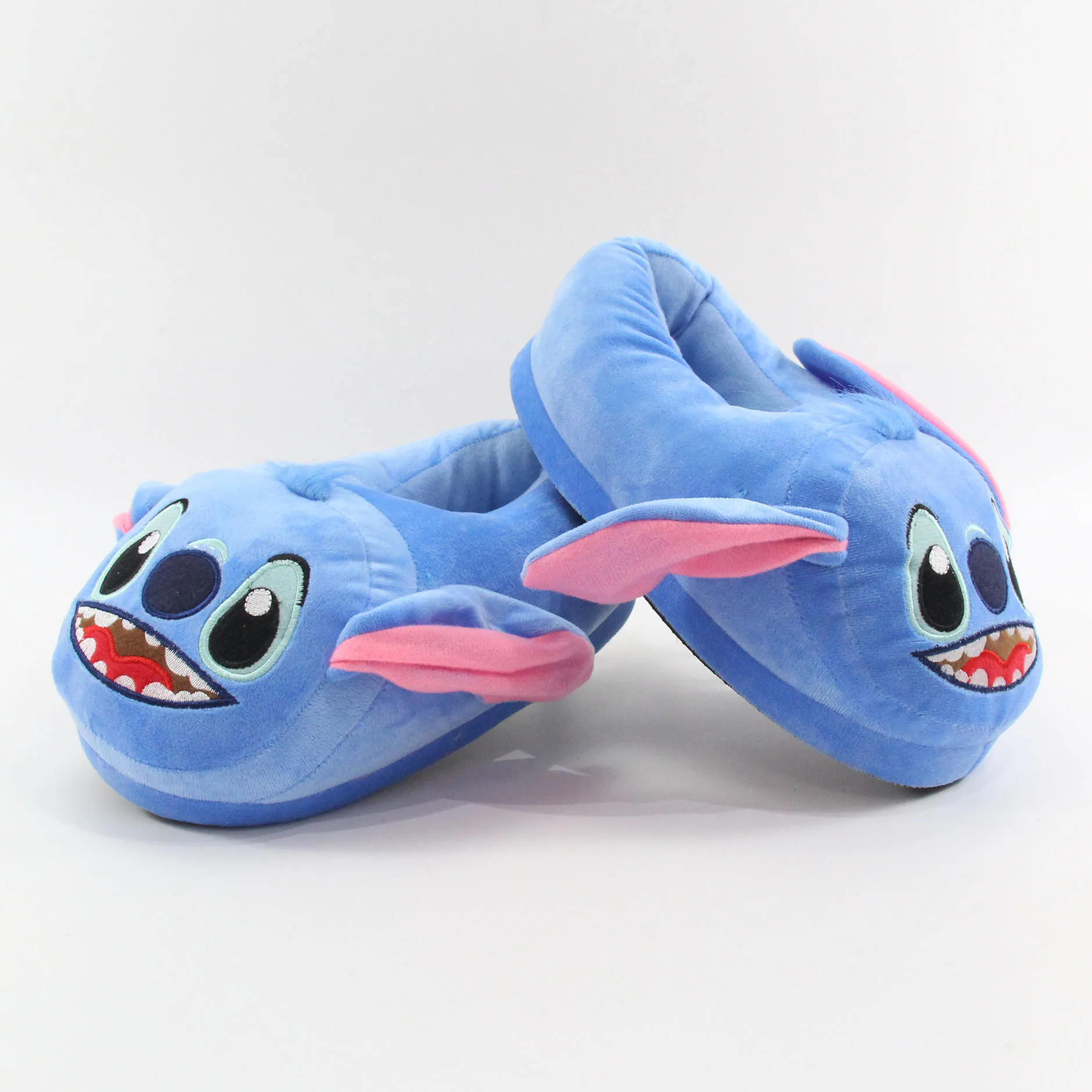 Disney Cute Stitch Lilo Stuffed Slippers for Home Cartoon Winter Shoes Child Adult Toys Gifts