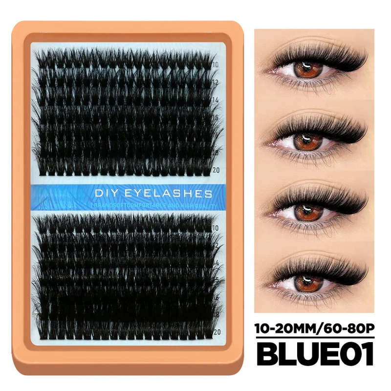 Bestseller DIY Pre-Segmented Individual Cluster Lashes, Voluminous & Curly False Eyelashes for Home DIY Lash Makeup