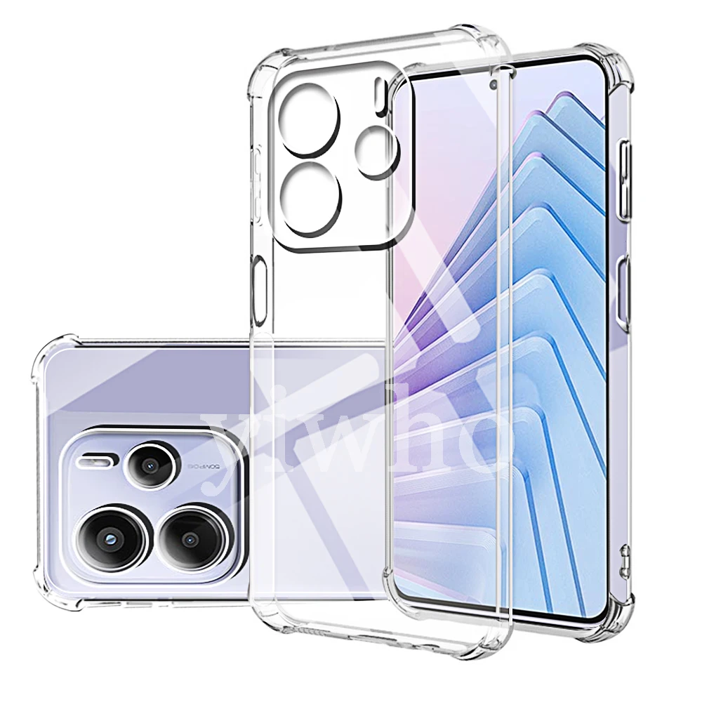 Transparent Phone Case for Redmi Note 14 4G 14 13 Pro Plus Max Shell Protective Camera Back Clera Covers Note14 Pro+ note13 5G