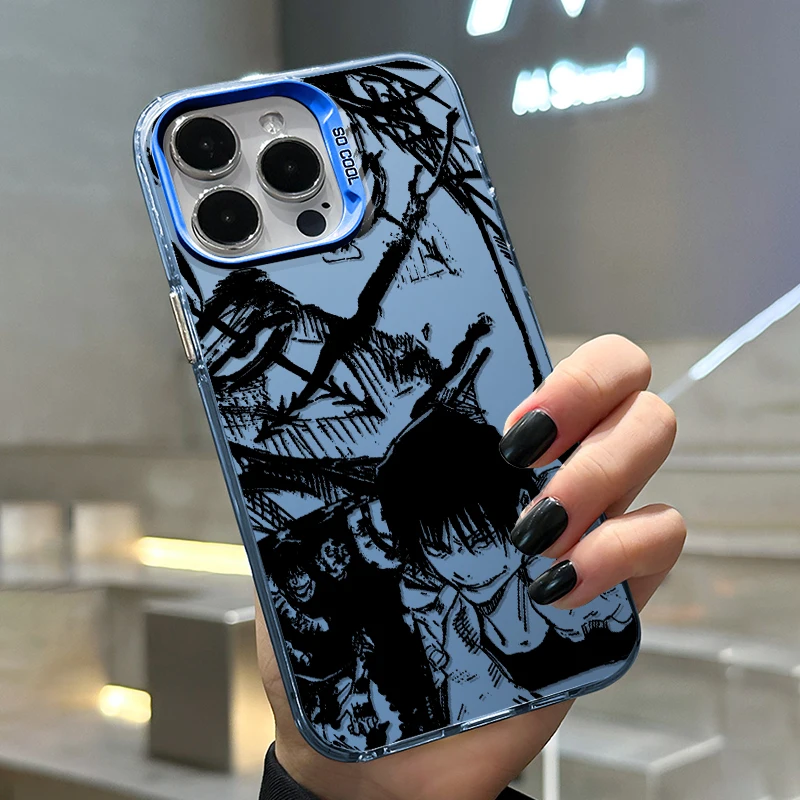 Jujutsu Kaisen Cool For iPhone Apple 15 14 13 12 11 XS XR X 8 7 Pro Max Plus Colorful Silver Shockproof Phone Case Soft Cases