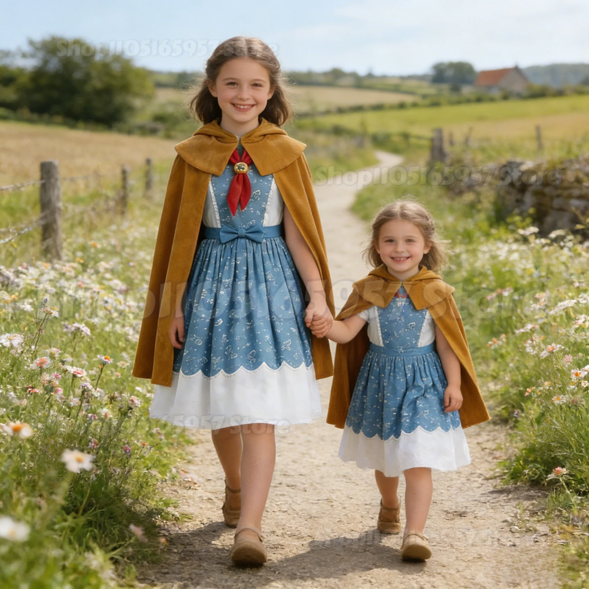 

Cosplay Holly Fantasia Costume for Kids Girls Dress Scarf TV ST Disguise Roleplay Outfits Halloween Carnival Party Suit