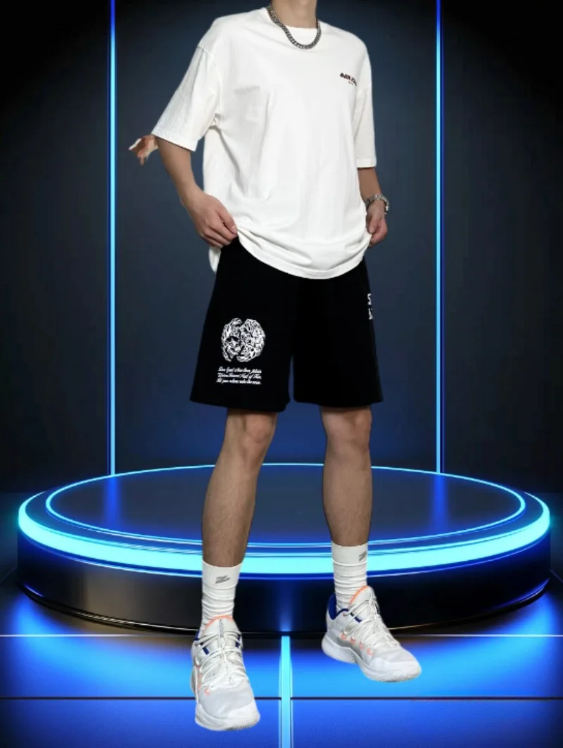 

Новинка 2023 года, хлопковые шорты, мужские американские модные брендовые шорты в стиле ретро, тренажерный зал, махровые свободные спортивные шорты для отдыха, тренировок, фитнеса, но колена