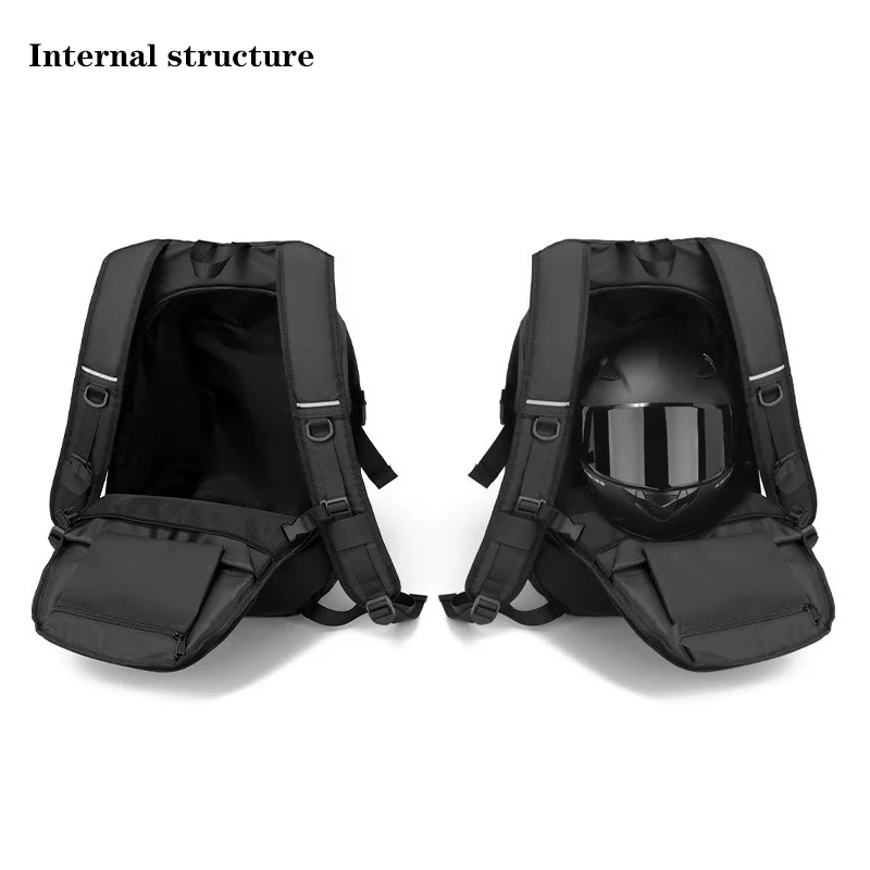 Helm Rugzak Voor Motorfietsen Grote Capaciteit Waterdichte Helm Opbergtas Met Reflecterende Streep Wandelrugzak