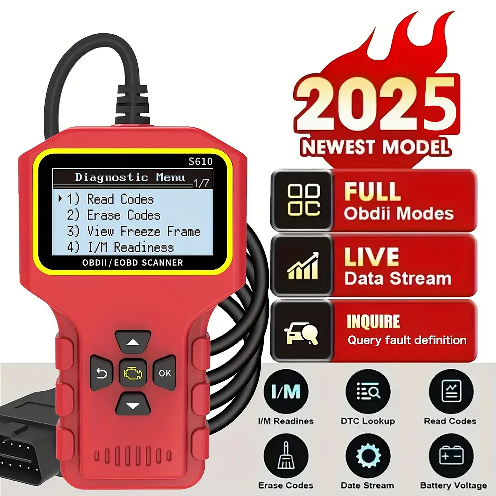 

Автомобильный сканер кодов OBD2 S610 ELM327 диагностические инструменты чистый комплект для ремонта неисправностей двигателя автомобильные аксессуары