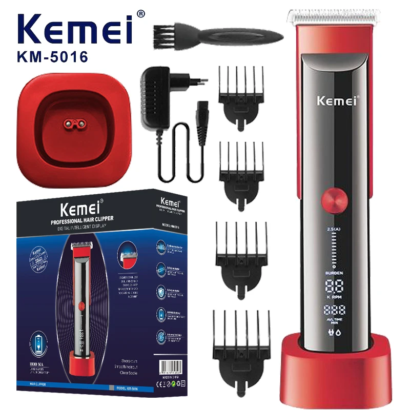 

Kemei professional hair trimmer for men electric barber hair clipper beard edge rechargeable hair cutter machine adjustable set