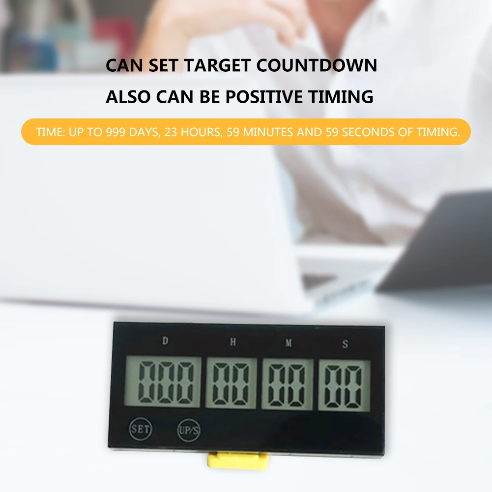999 Days Count Down Timer Touch Screen Keys Electronic Digital Cooking Timer Lightweight Durable Reusable for Home Learning Work