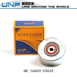 16603-23022 Idler Pulley for TOYOTA YARIS RUSH VIOS bB 2005-2016, DAIHATSU Sirion Terios Materia, OE: 16603-23021 16603-23020