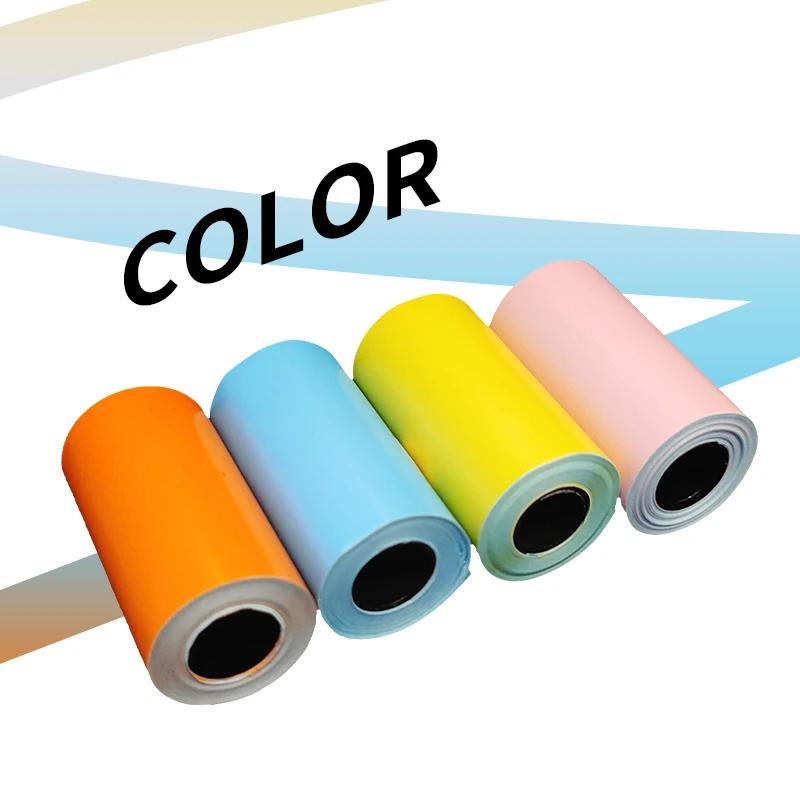 4 Roll 57 * 30MM Color Thermal Adhesive White Label Stickers Ledger paper Error Paper Peripage PAPERANG Camera Photo Printer