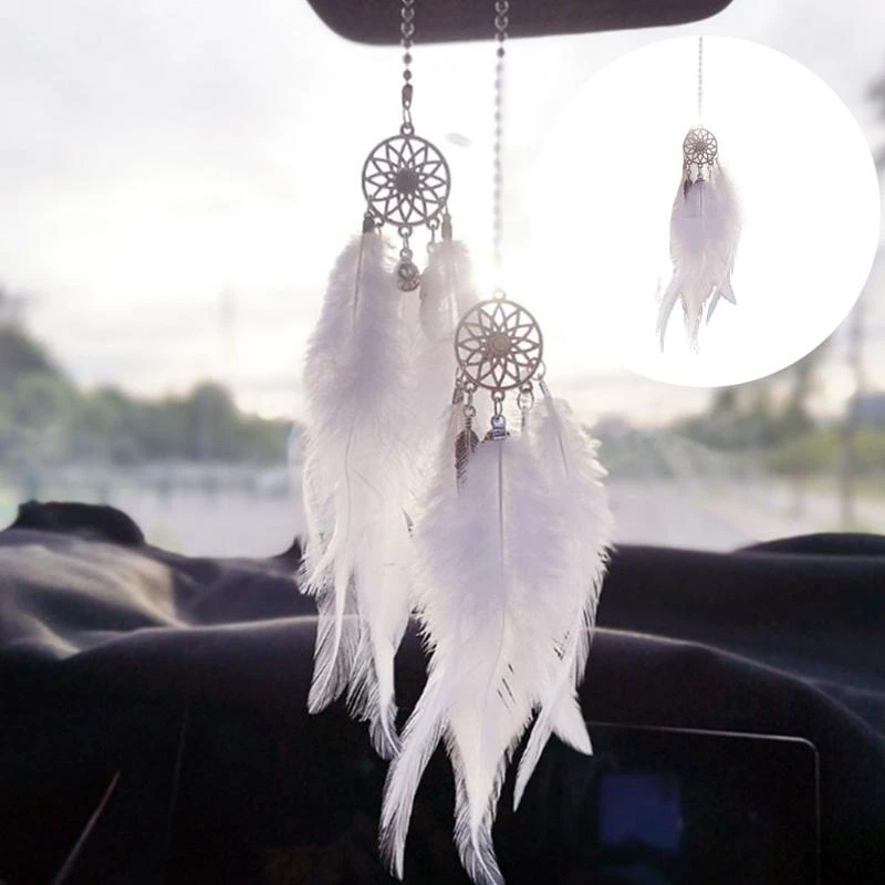 

Cute Dream Catcher Wind Chimes Car Pendant Interior Accessories Auto Decoration for Adults Boho Gifts Charms Ornament