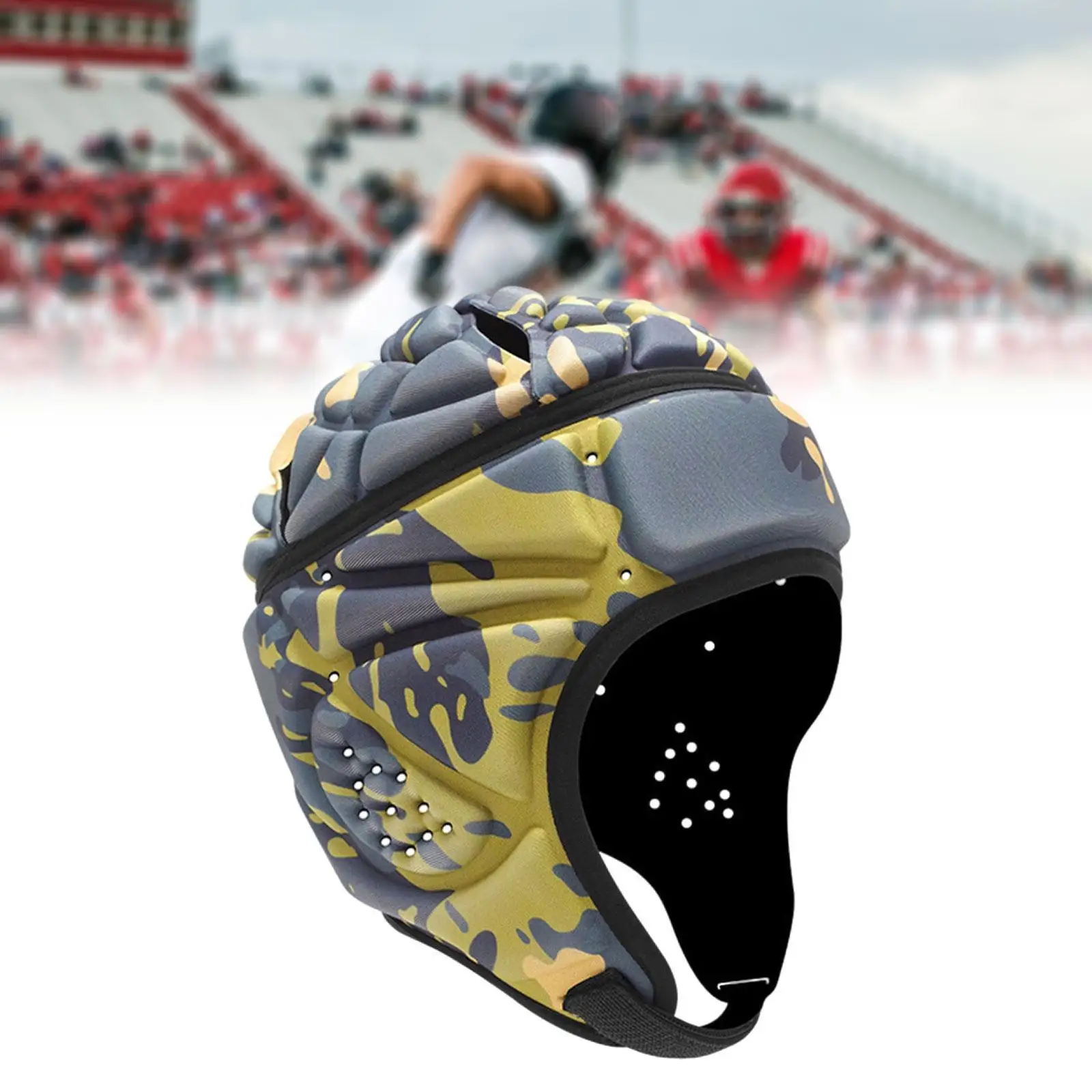 

Защитный шлем для регби Мягкая защитная кепка для регби для тренировок по футболу и спорта Желтый