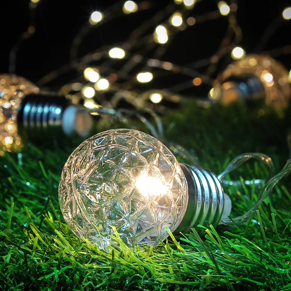 Solar Rattan Ball  LED String Pineapple Pattern Hanging Lights Waterproof Solar String Lights for Patio Garden Yard