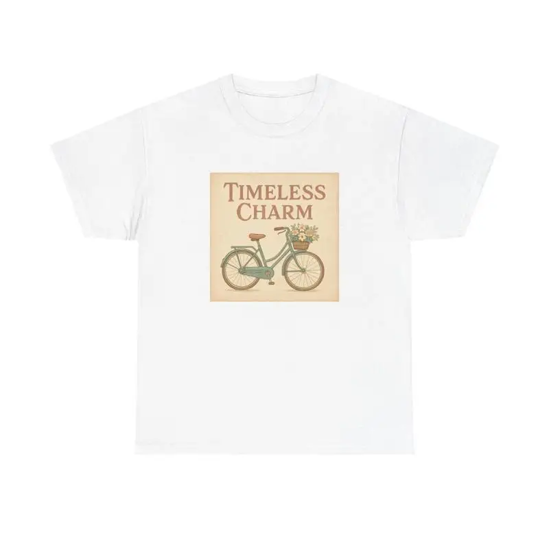 Timeless Charm Vintage Green Bicycle Picnic Basket T-Shirt