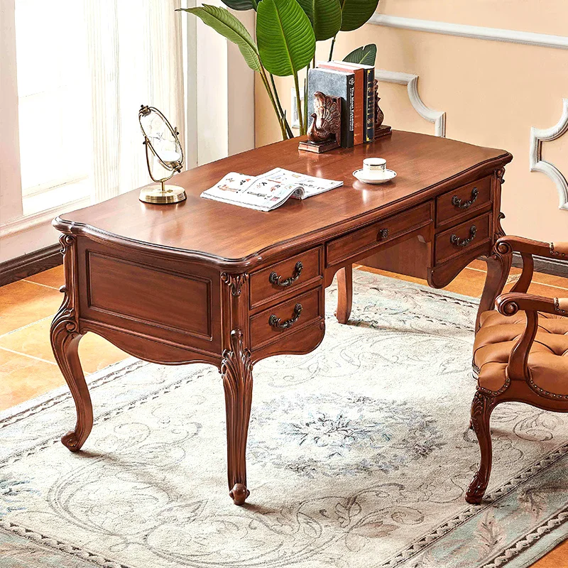 

American solid wood desk study living room retrorectangular study table writing computer table household