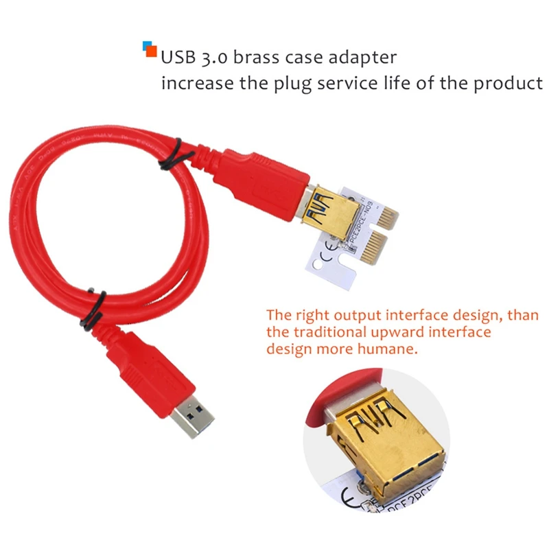 Riser VER012 USB 3.0 PCI-E Riser VER012MAX Express Cable Riser For Video Card X16 Extender PCI-E Riser Card For Mining