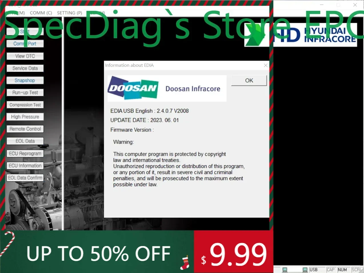 

SpecDiag Doosan E-Doctor Engine Diagnostic 2.4.0.7 (EDIA) 2023, Строительство + Промышленность + AS FULL Комплект программного обеспечения + Keygen