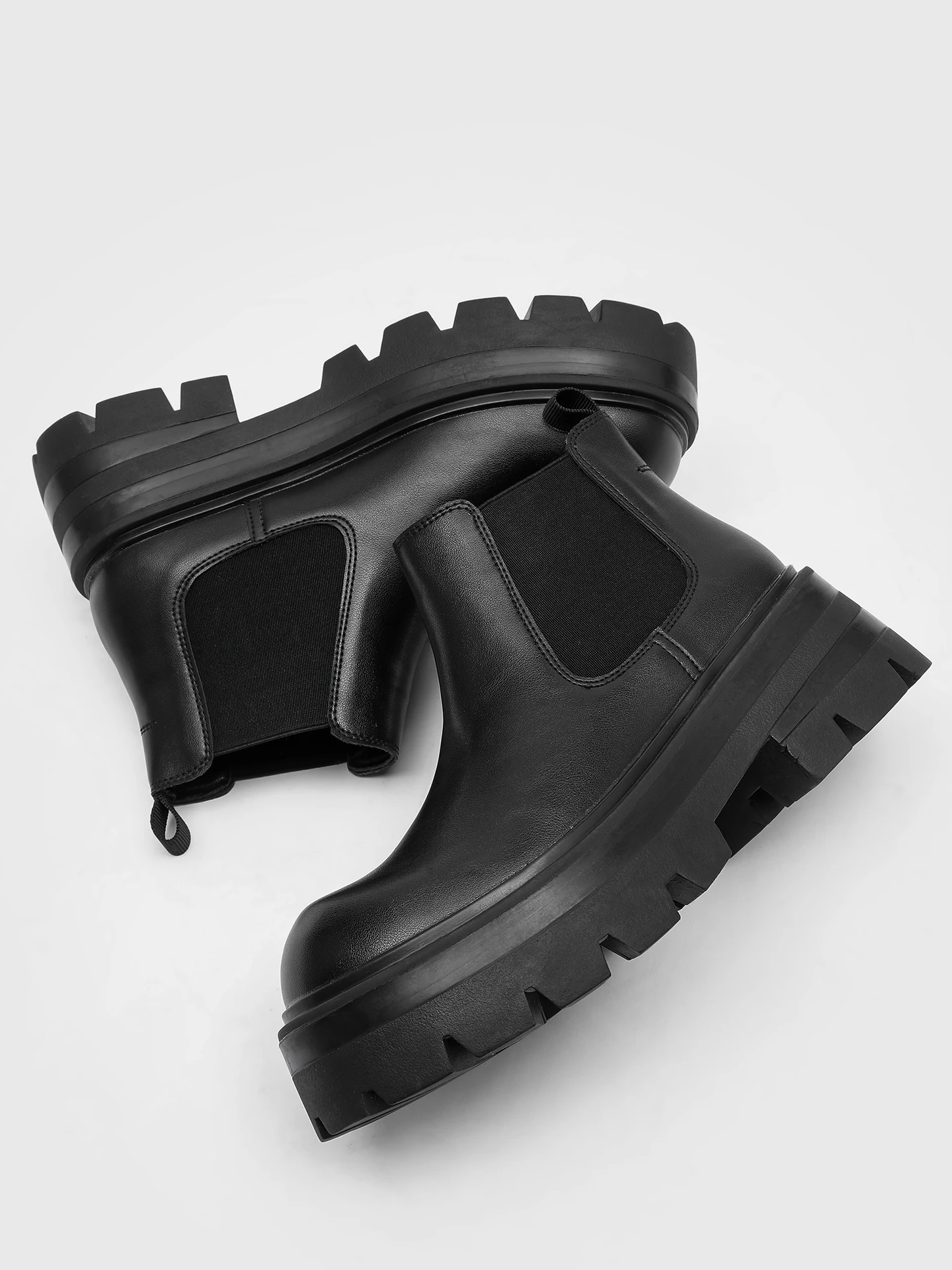 

Men's Winter Fce Lined Boots Mid-Calf Tube Chelsea ort Boots Workwear Sle Briti Faion High Heel round Toe R...